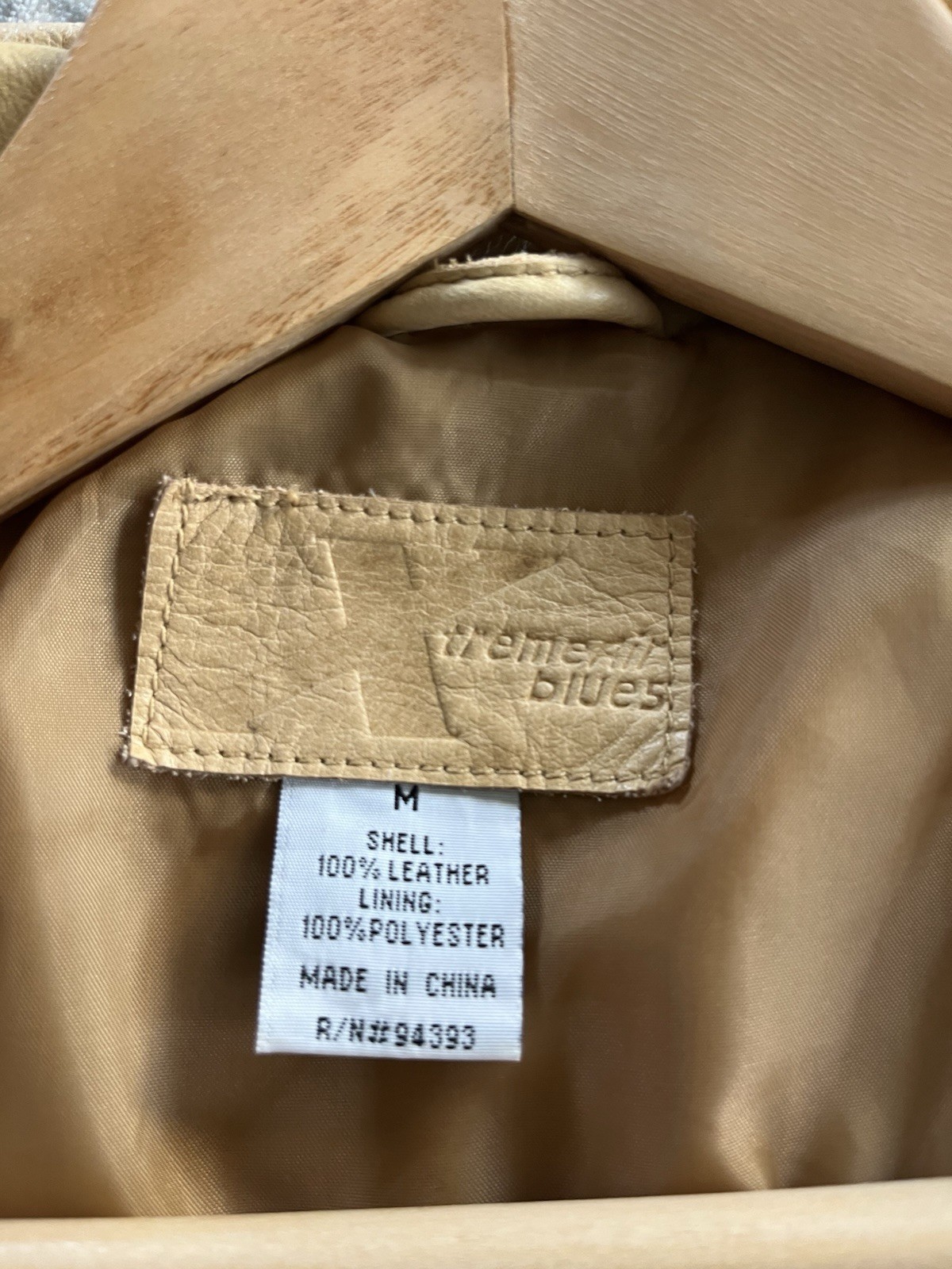 Vintage EXTREME BLUES Soft Leather Jacket, Ladies M, Butter Yellow