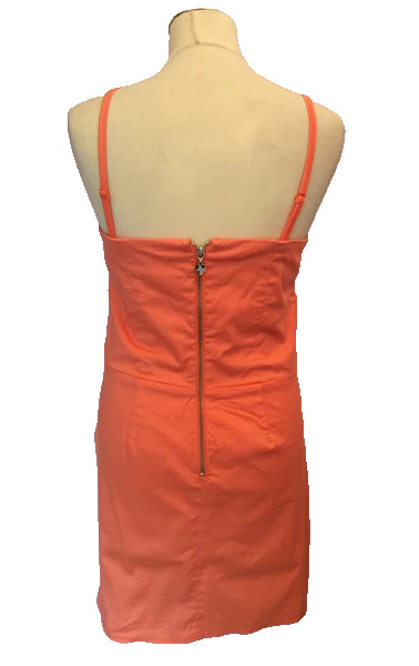LIPSY VIVID CORAL JEWEL TRIM STRAPPY/STRAPLESS MINI DRESS SIZE 14