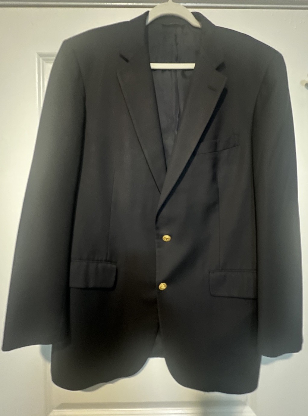 Brooks Brothers Loro Piana Navy Wool Blazer Sport Coat made in USA 44R