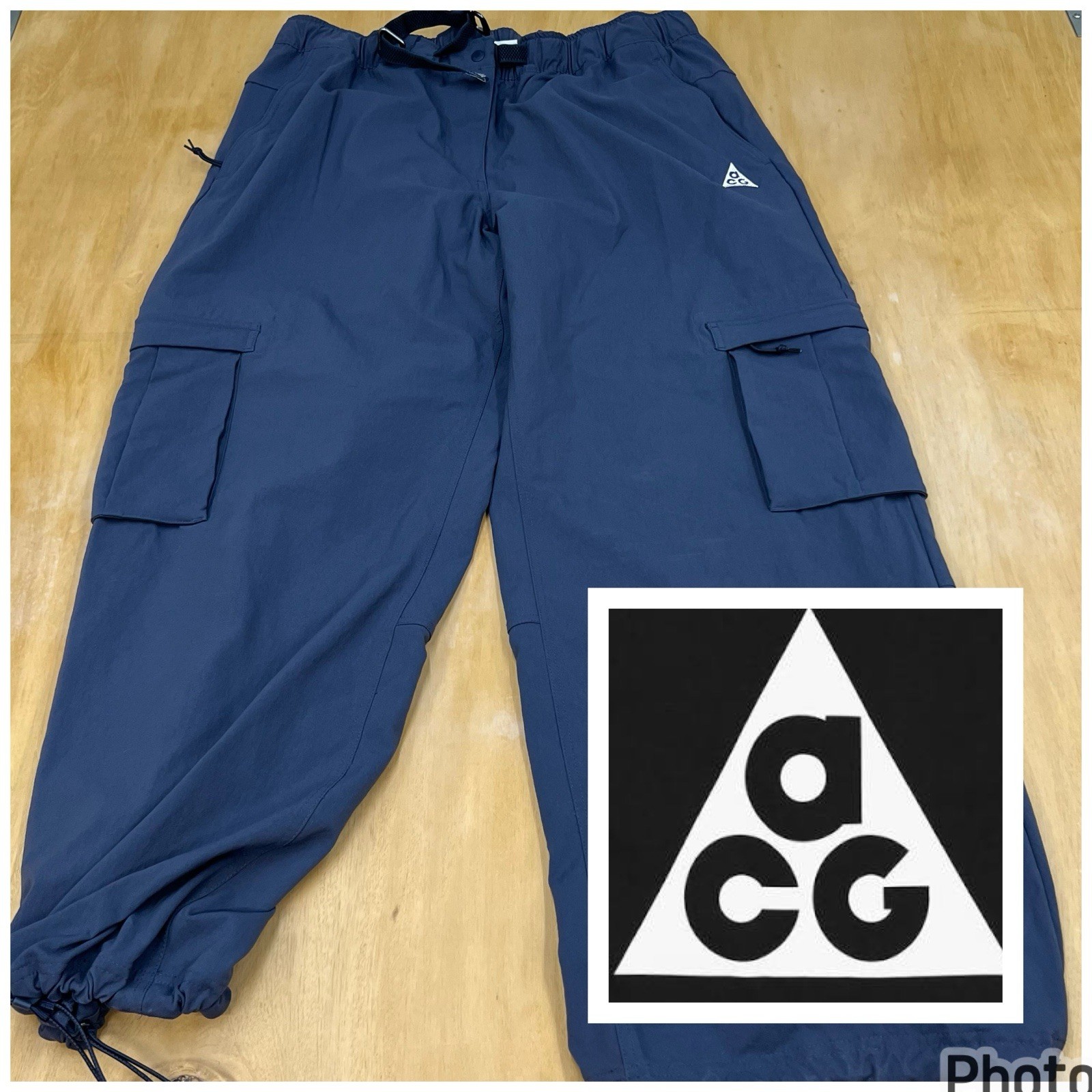 Nike ACG Smith Summit Cargo Pants Womens XL (Waist 36-38) Baggy Fit Thunder Blue