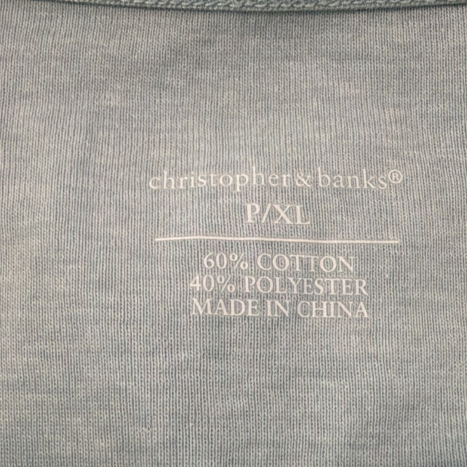 NWT Christopher & Banks Sea foam Knit 3/4 Sleeve Blouse Petite XL Cotton Blend