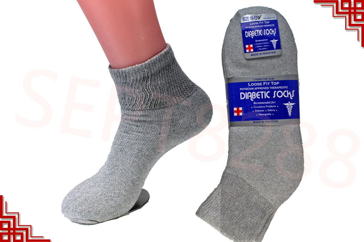 Mens 3,6,12 Pairs Diabetic ANKLE QUARTER Circulatory Socks Health Cotton Color
