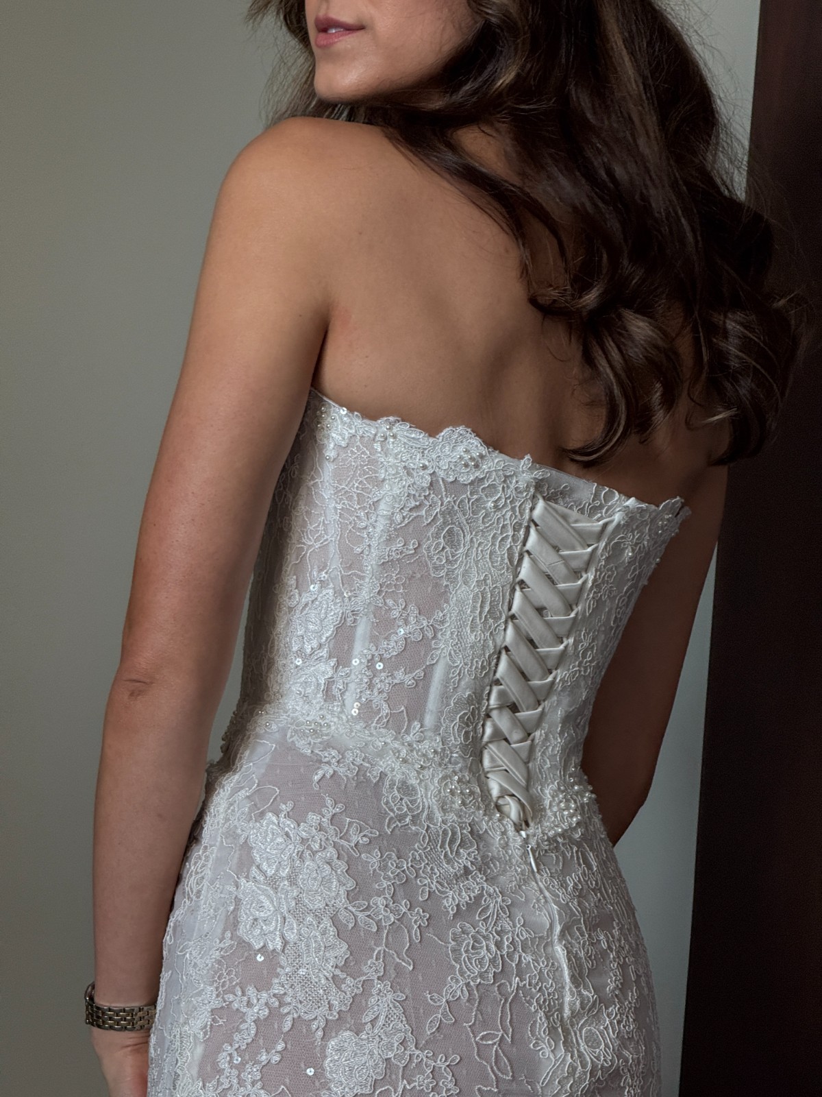 Custom Netta BenShabu Holland Inspired Wedding Dress + Overskirt & Veil Size 4