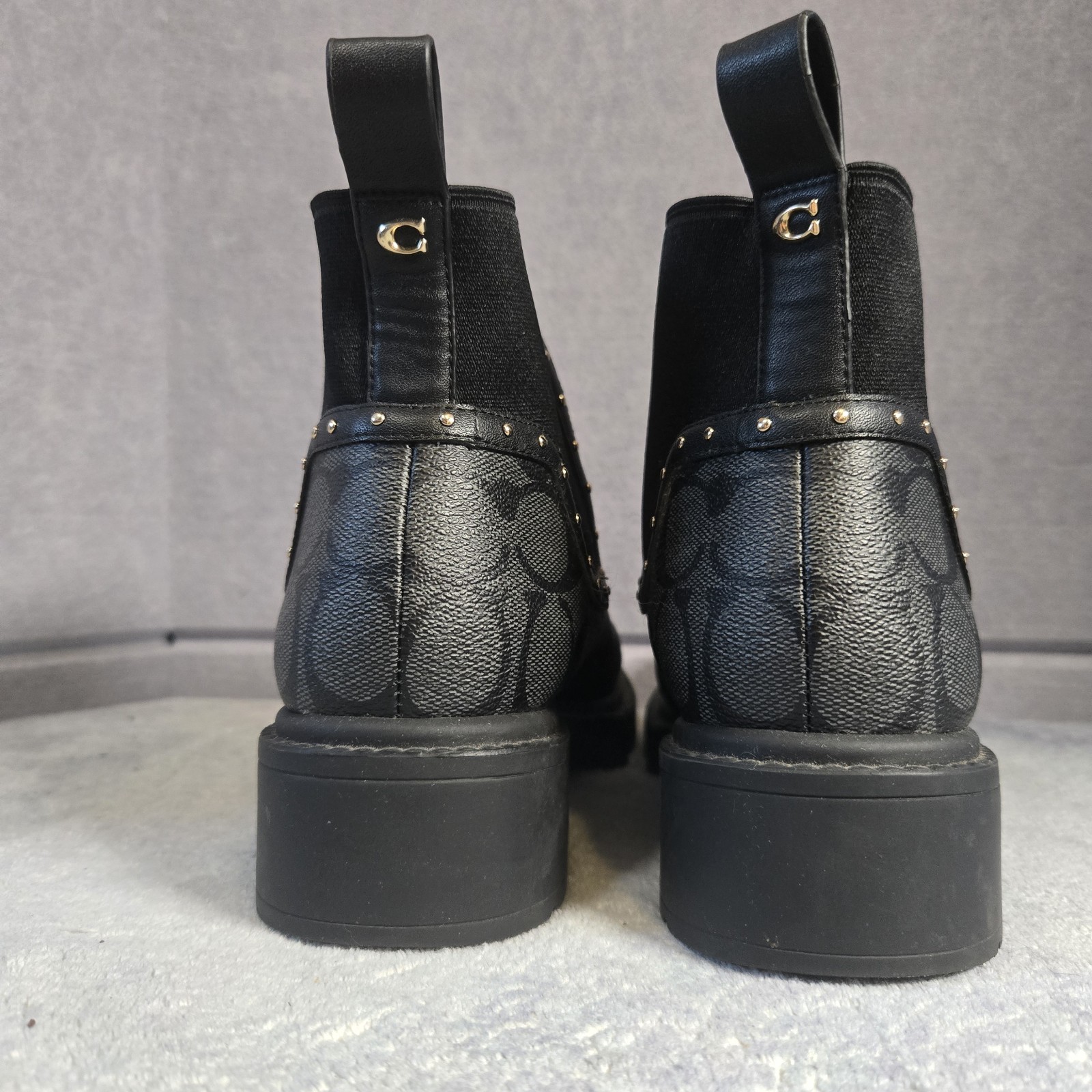 Coach Lory Signature Bootie Grey Black Size 6.5 B NWOB MSRP: $250.00