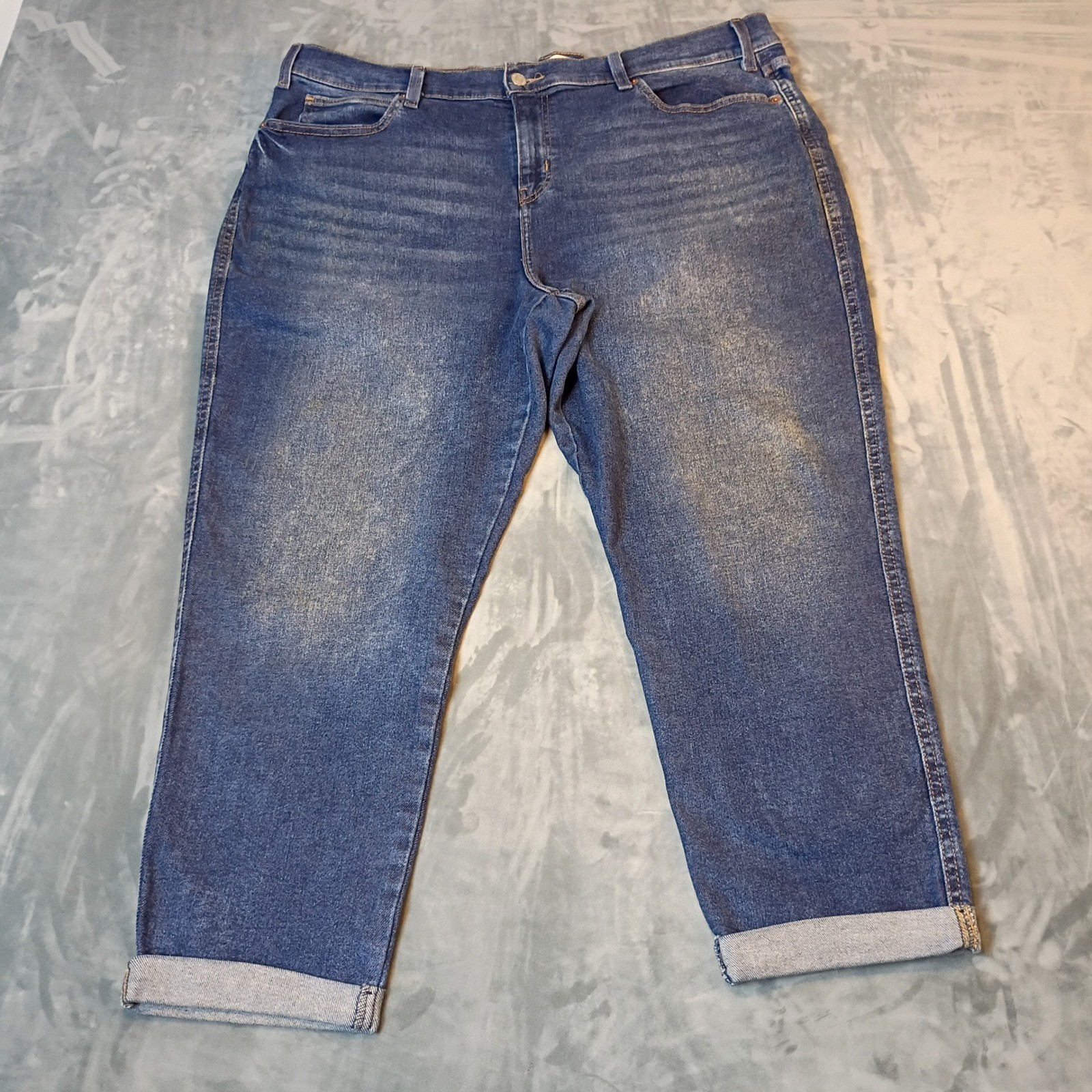 Signature by Levi Strauss Heritage Boyfriend Jeans Medium Wash Cuffed Size20 W35