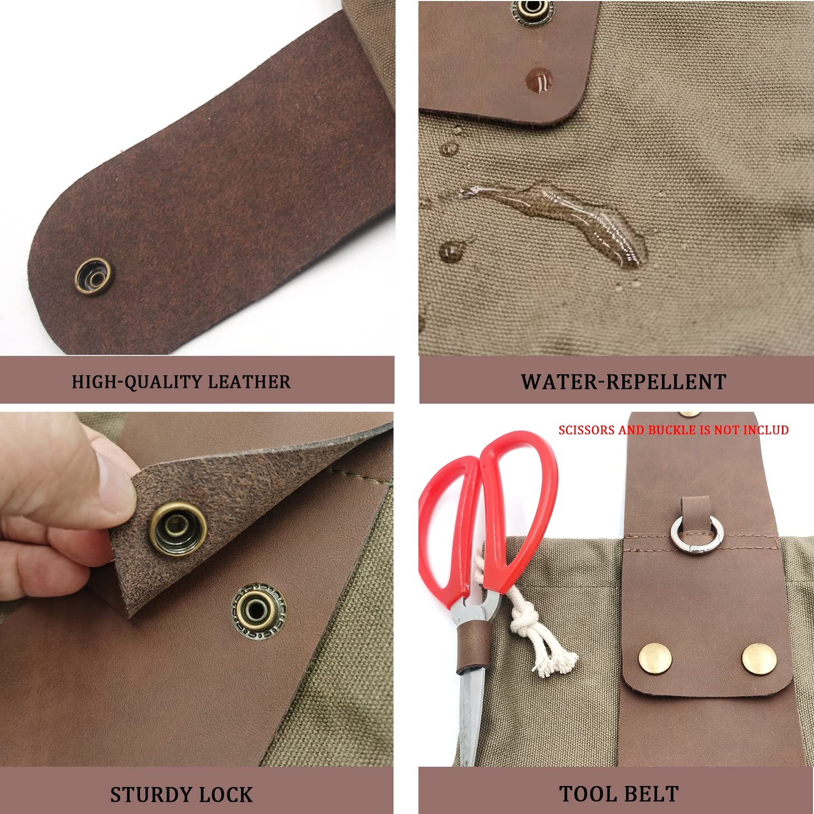 Foraging Pouch Leather Canvas Collapsible Bag Water Resistant Outdoor Camping