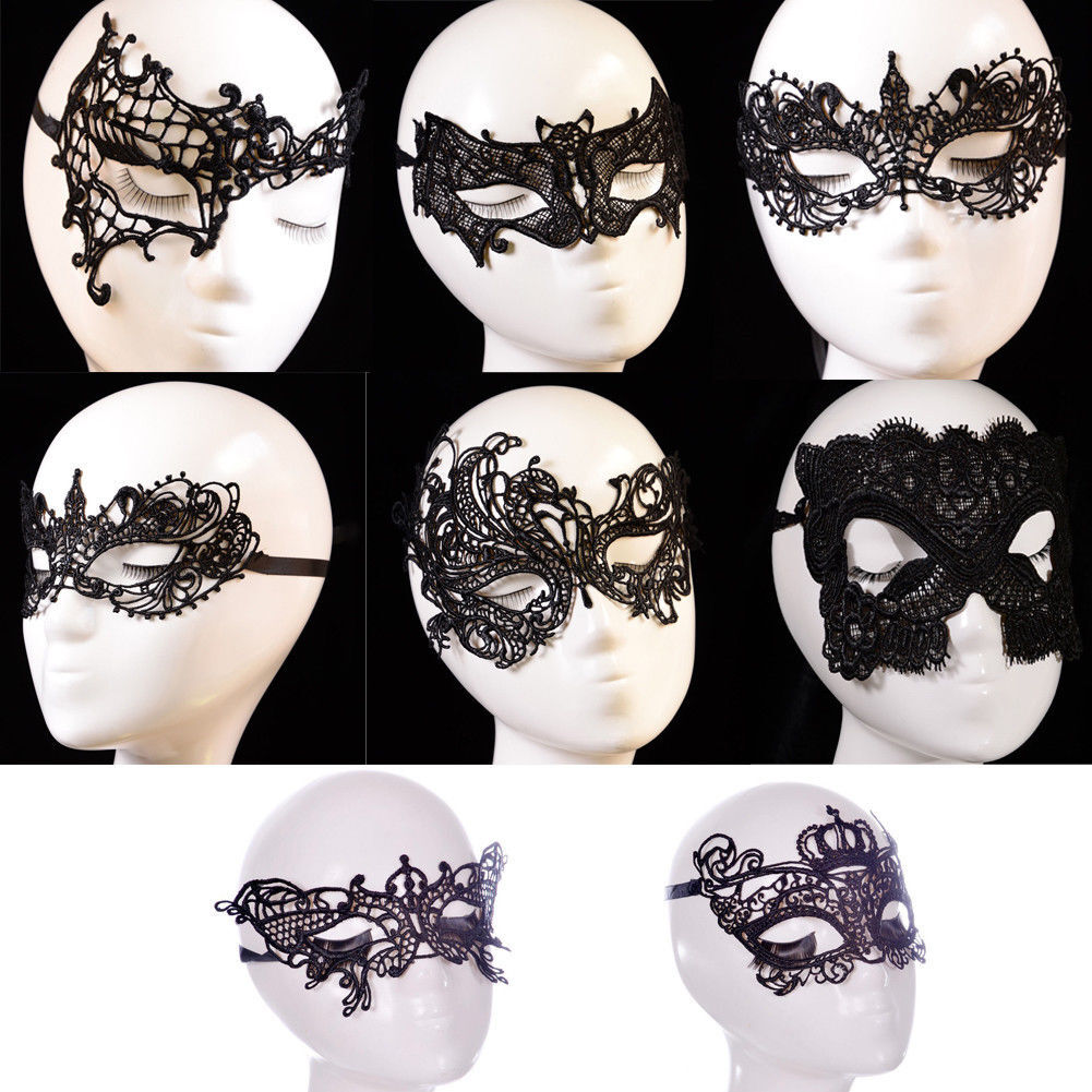Women’s Black Lace Mask Party Ball Masquerade Fancy Dress Halloween Masks US