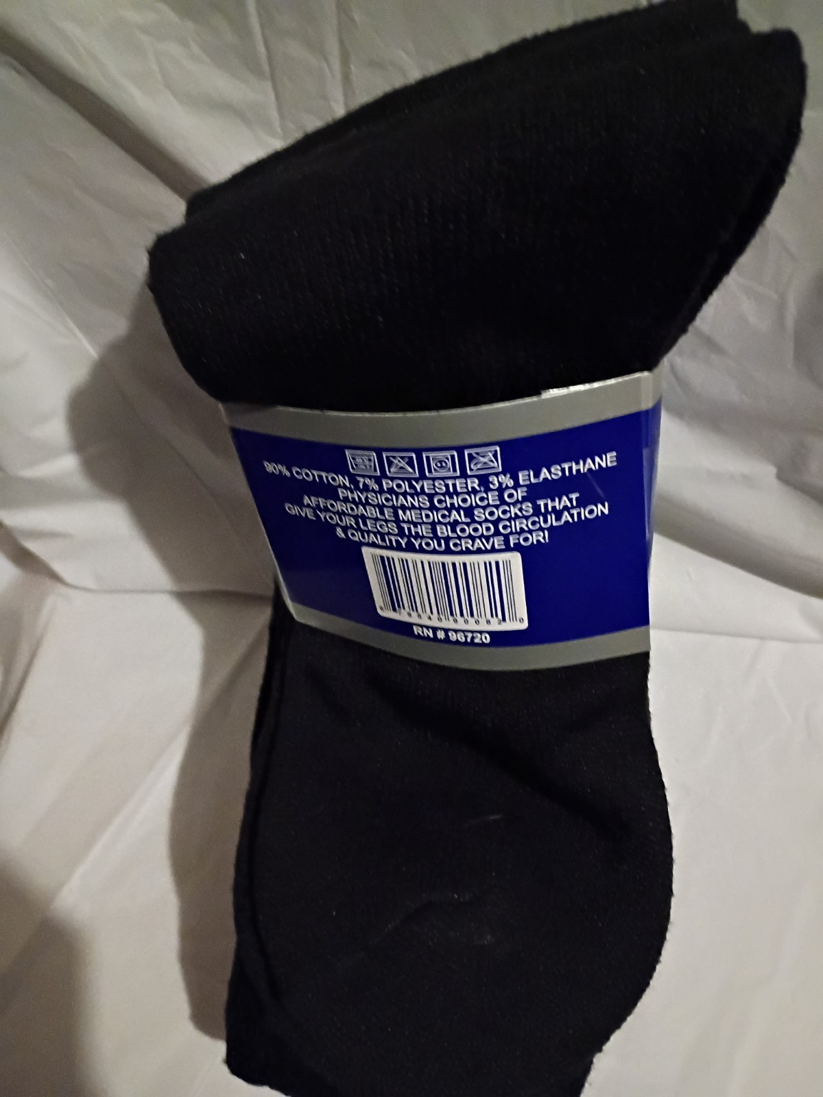 Debra Weitzner Therapeutic Loose Fit Crew Socks Black Men’s Size 10-13 Cotton B…