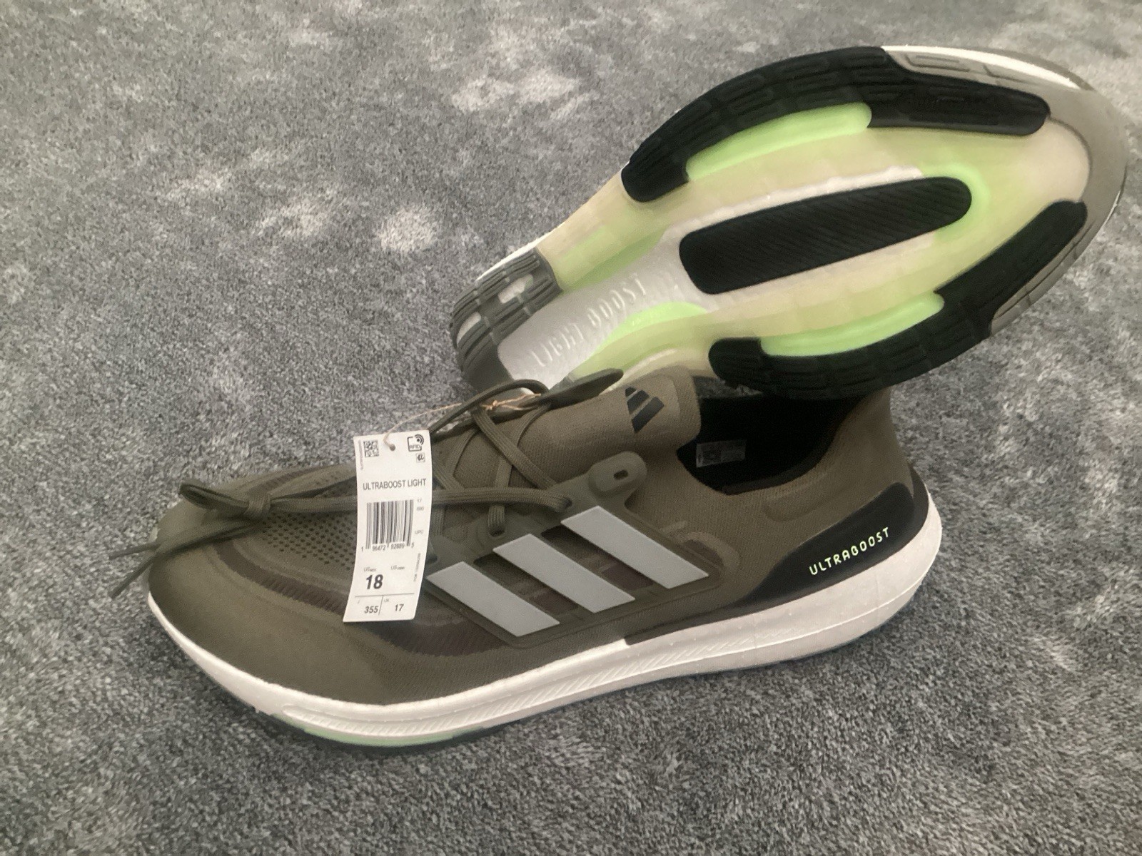 Adidas Ultraboost Ultra Boost Light Running Shoes Mens 18 Green Sneakers