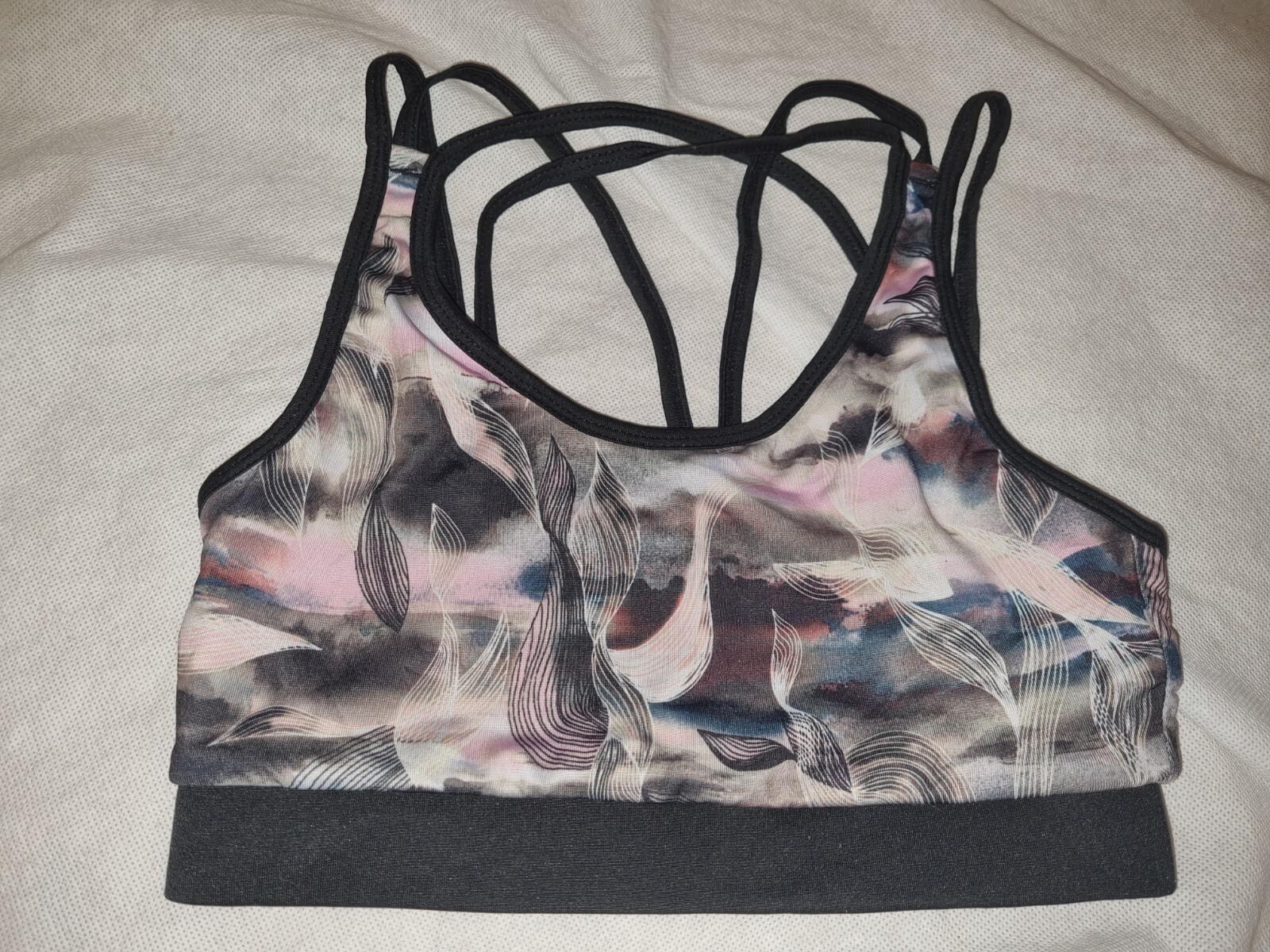 Gorgeous Multi-coloured WORK OUT wirefree sports gym exercise Bra Size 8