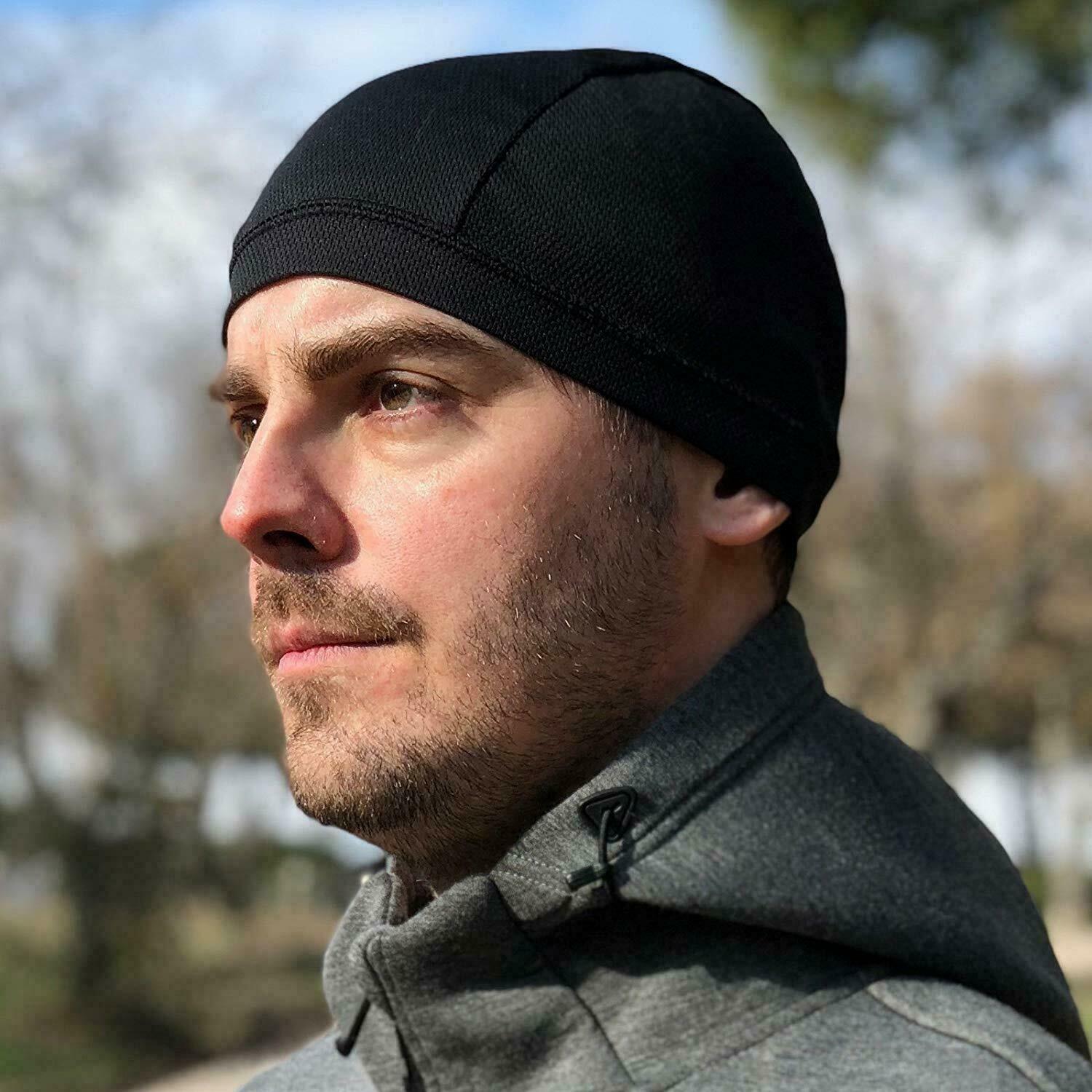 Men Summer Cooling Dome Skull Cap Biker Motorcycle Head Wrap Headband Beanie Hat