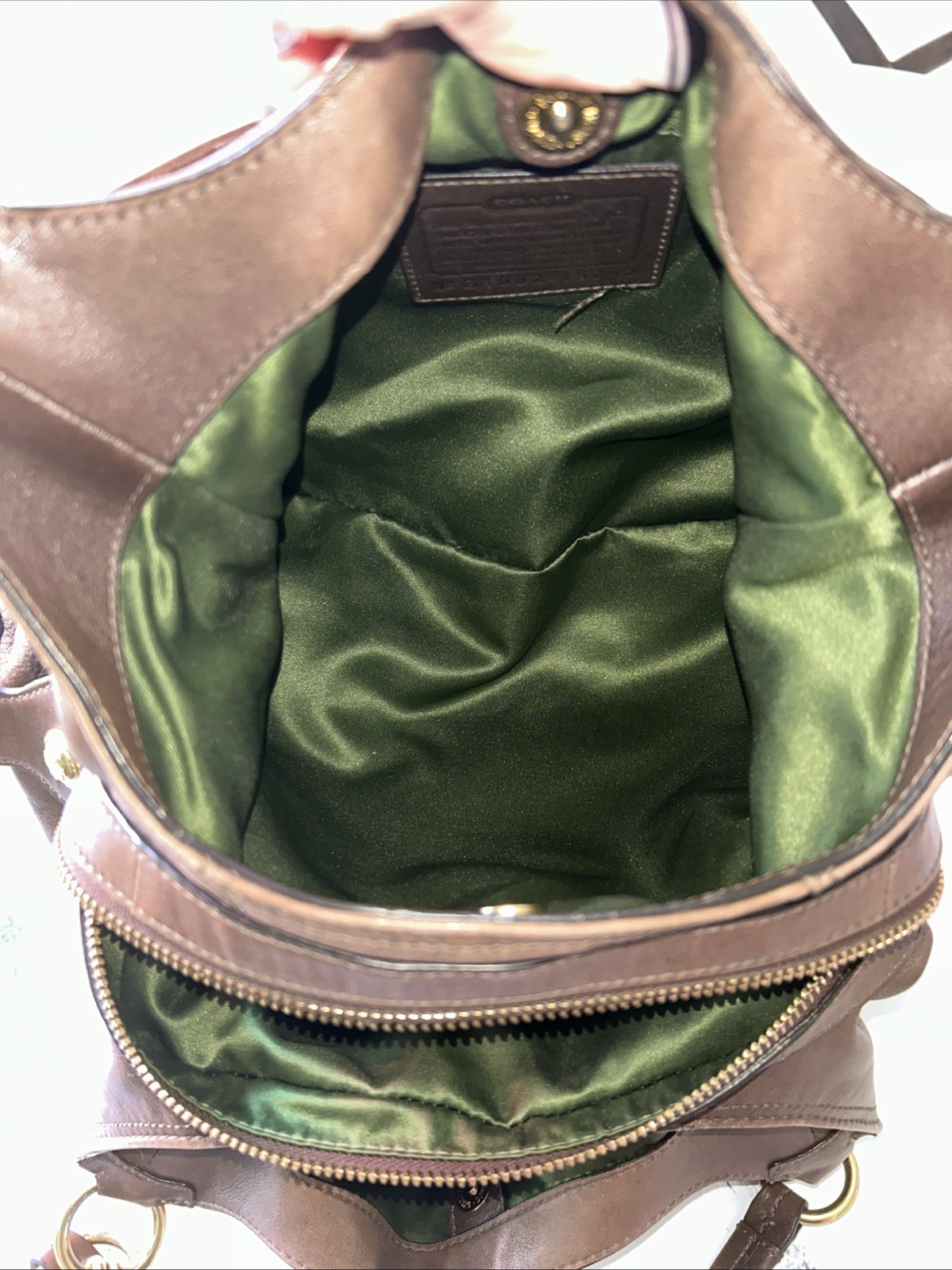 VTG Coach Madison Maggie Shoulder Bag Brown Leather G1082-15742 3 Compartments