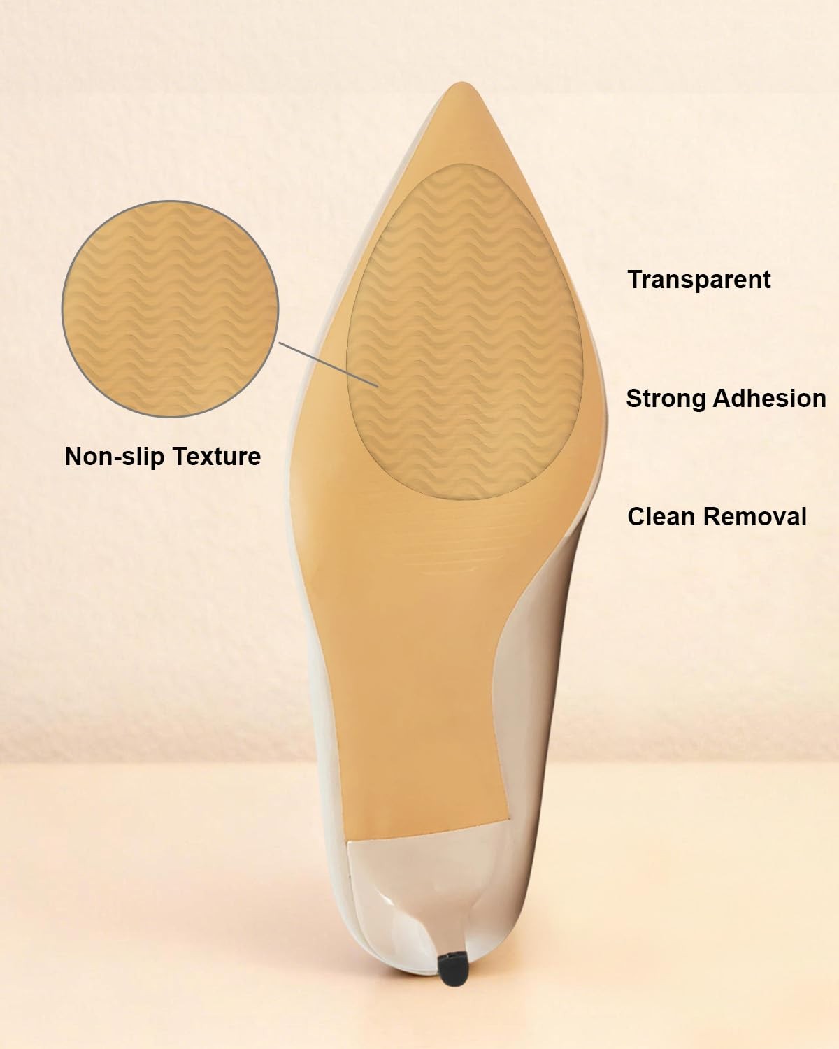 5 Pairs (10 Pads) Clear Non Slip Shoe Pads, Shoe Grips on Bottom of Shoes, An…
