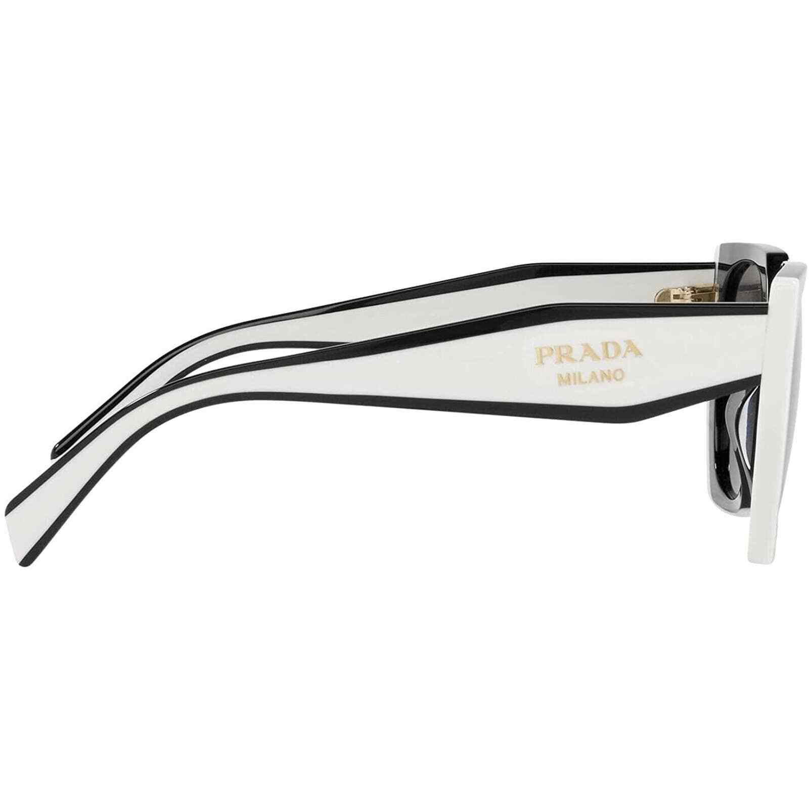 Prada Cateye PR 15WS 09Q550 Black White Grey Women Sunglasses AUTHENTIC
