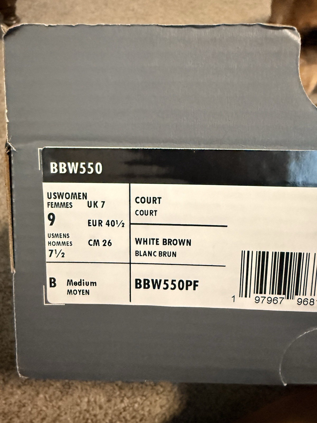New Balance 550 Sea Salt/Landslide Low Top Lace-Up Leather Sneakers Rubber