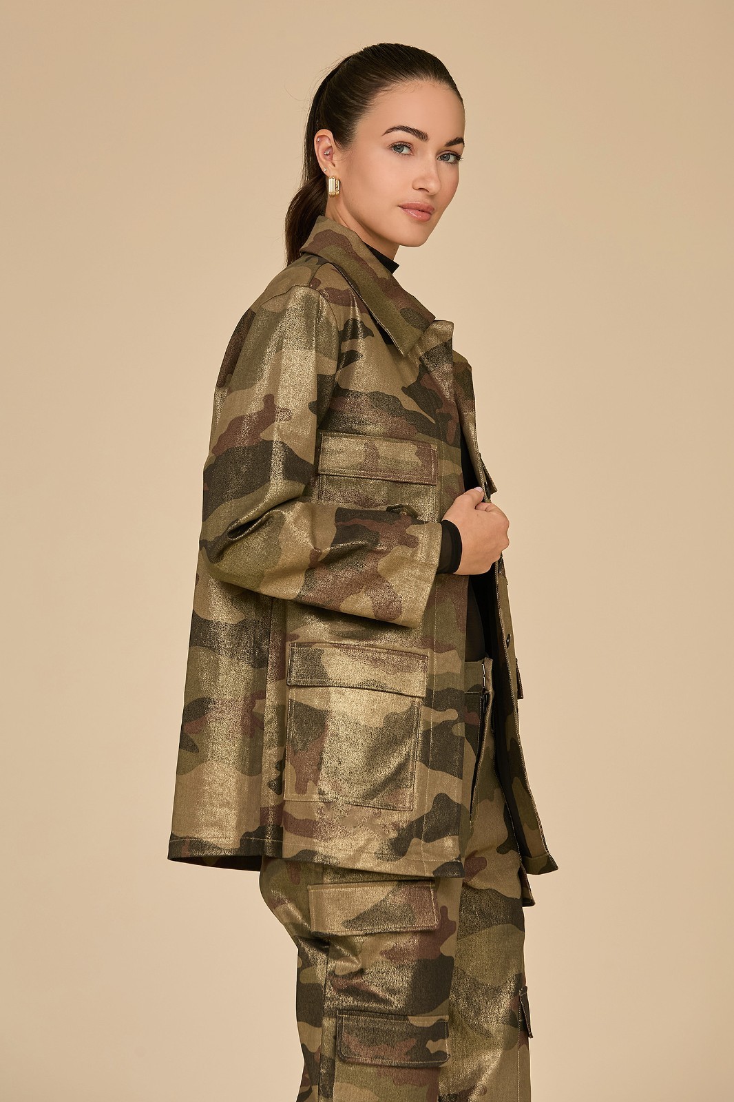 Milan Gold Dusted Cargo Jacket Camo THE NOLI SHOP