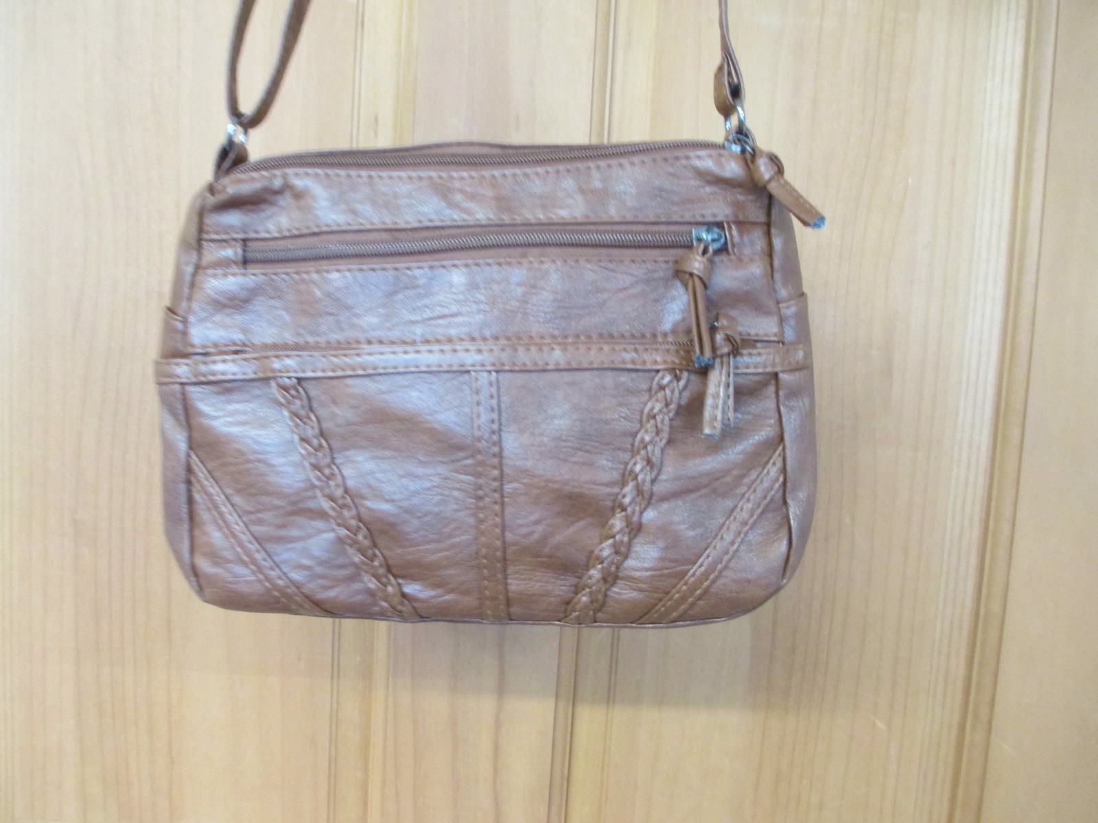 Brown Medium Capacity Super Soft PU Leather Shoulder Purse Crossbody Bag