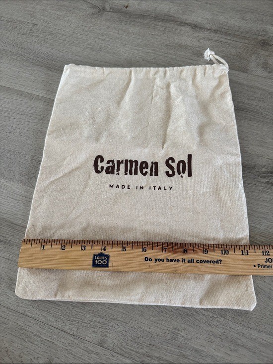 Authentic Carmen Sol Canvas drawstring Dust Bag Made In Italy 14X11 inches