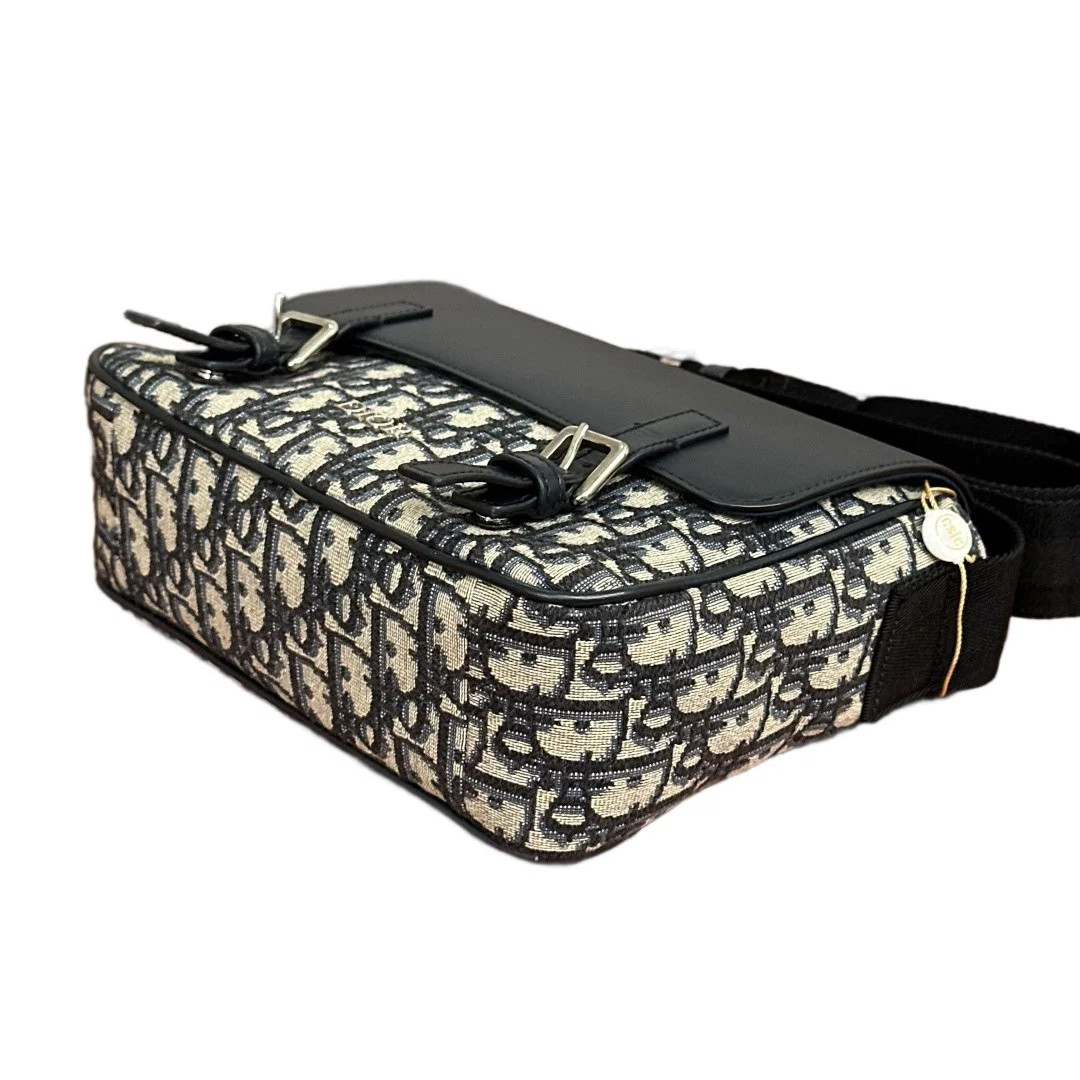 Dior Small Diorcamp Messenger Black Beige Navy Oblique (zz072426k1r)