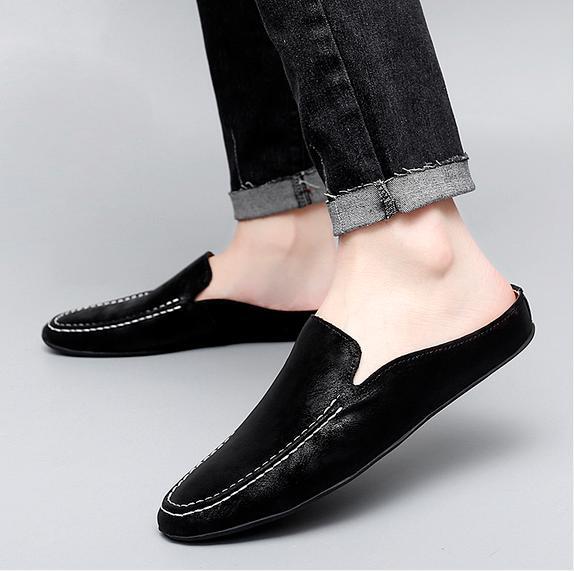 Men’s Faux Leather Pumps Shoes Business Casual Pointy Toe Gommino Slingback Chic