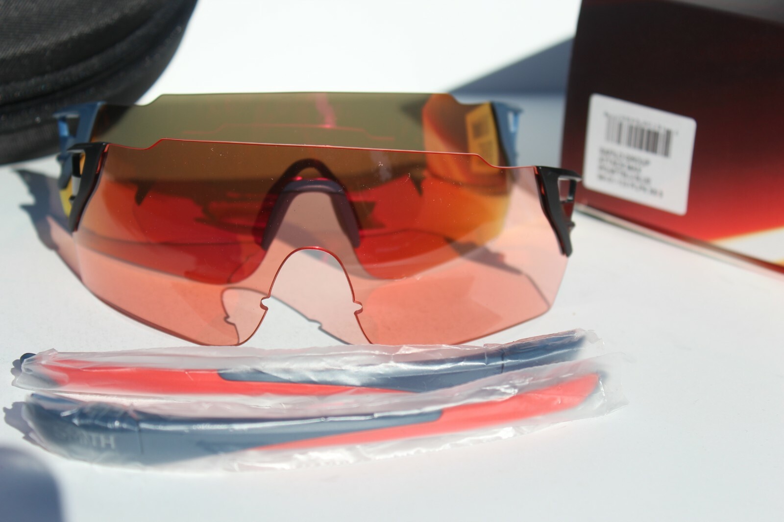 SMITH OPTICS Attack Max Sunglasses ChromaPop Matte Blue/Red Mirror 2 Lens NEW