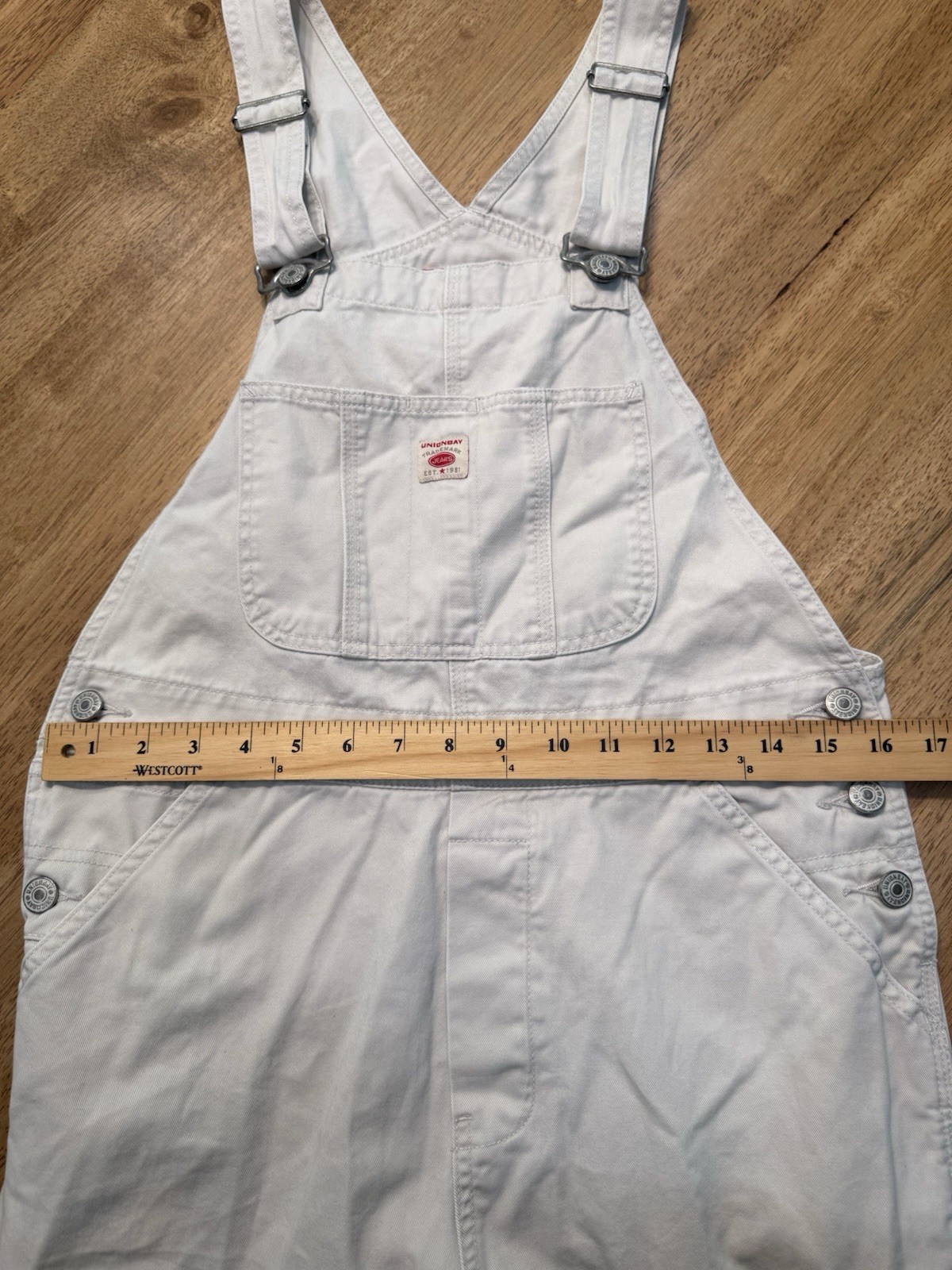 Unionbay Overalls Cream Sz Med Y2K 90s Vtg Bib Minimalist Carpenter Streetwear
