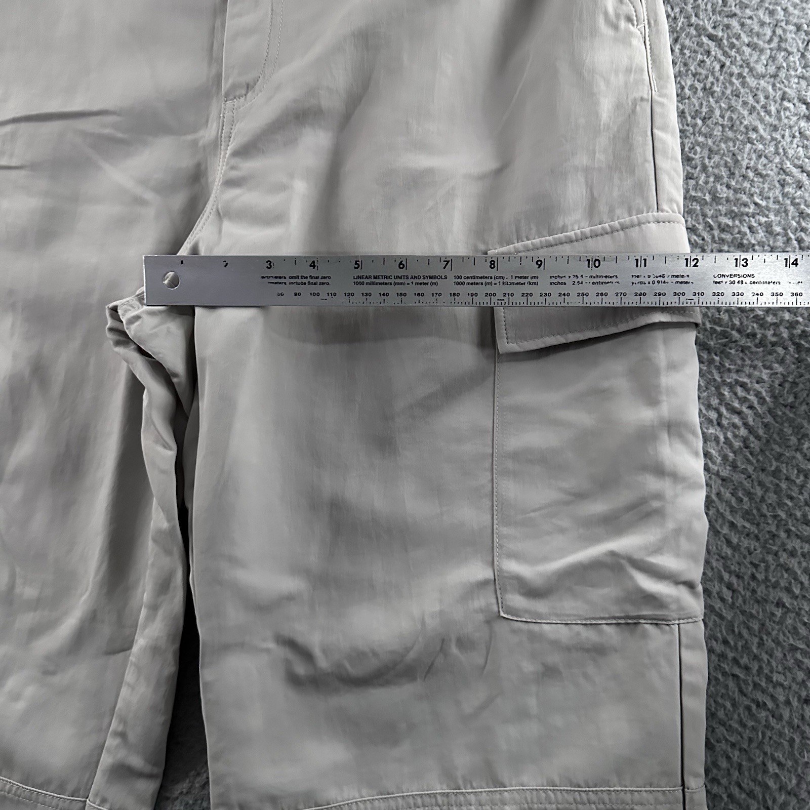 H&M Divided Womens Pants Beige Size 14 Parachute Pant Cargo 100% Polyamide