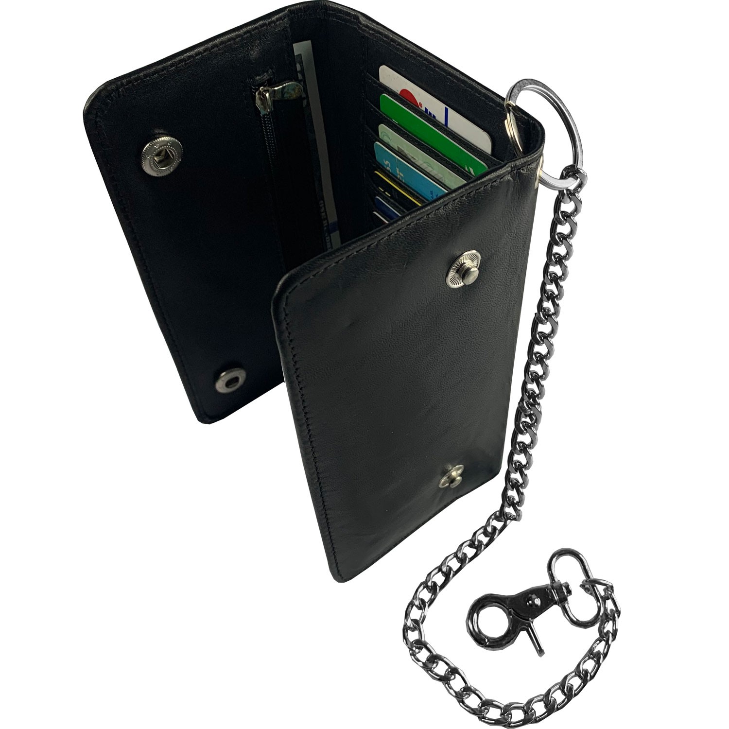 IBRO Motorcycle Chain Wallet for Men – 100% Natural Genuine Leather, Long