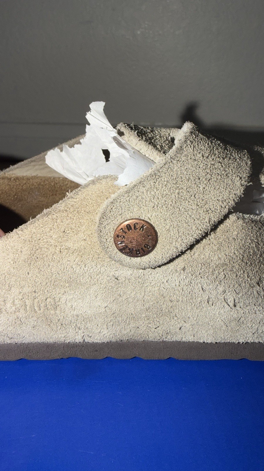 Birkenstock Boston Suede Clog Sandals Beige Buckle Strap Men’s 9.5