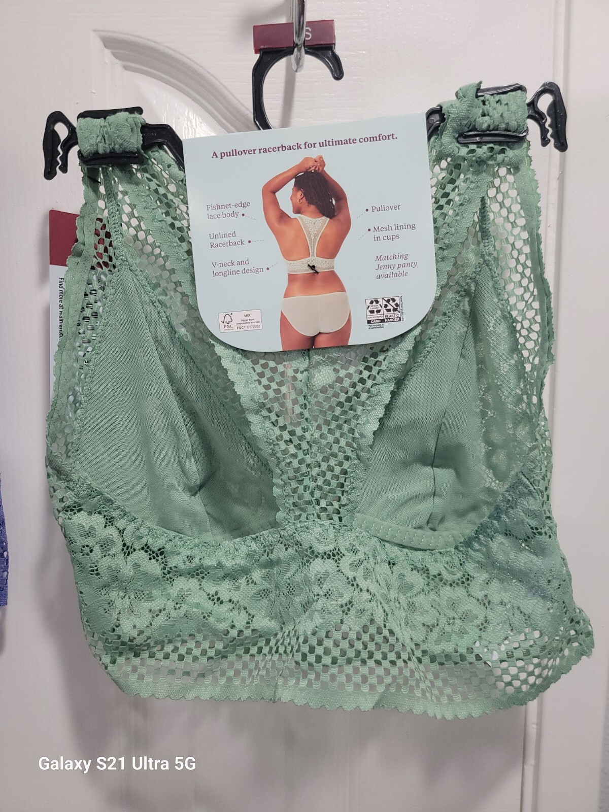 Adored Adore Me Womens Jenny Bralette Lace Racerback Green Purple S M L XL 2X 3X