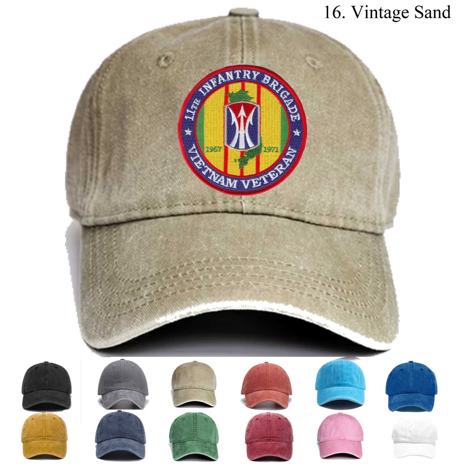 Embroidered Hat 11th Infantry Brigade Vietnam Veteran, Veteran Cap, Gift Idea