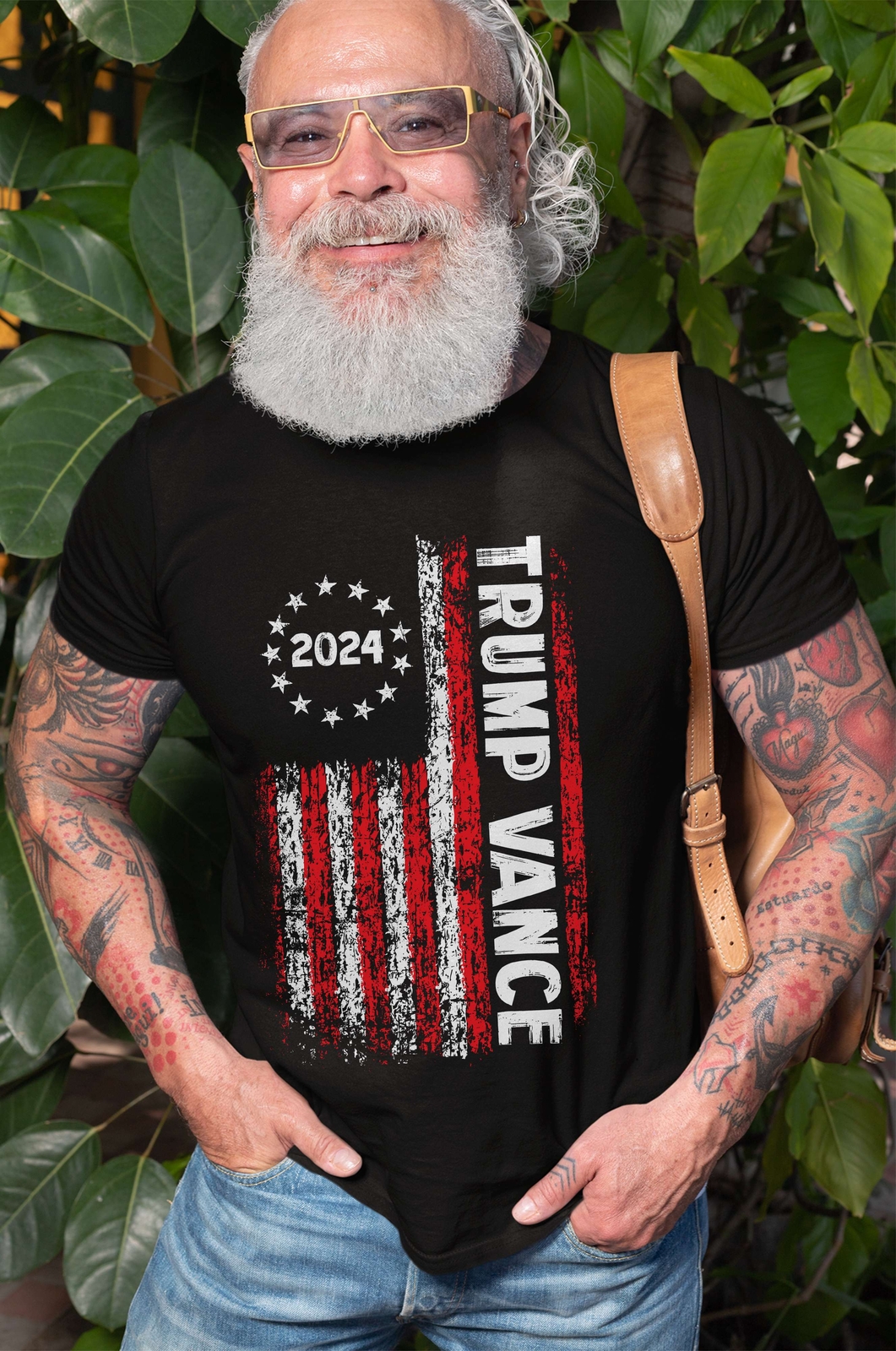 Trump Vance Flag Shirt Election 2024 Shirt USA Flag Patriotic Political Shirt