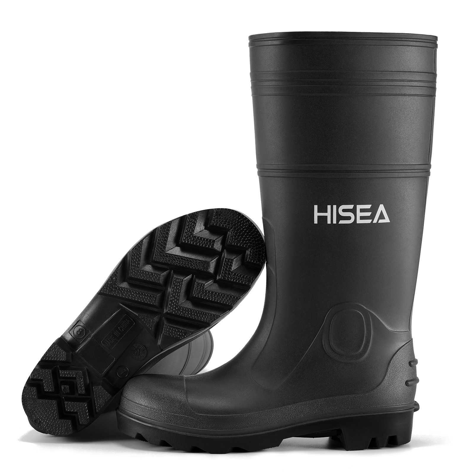 HISEA Men’s Rain Boots w/Steel Shank Waterproof Garden Fishing Outdoor Work Boot