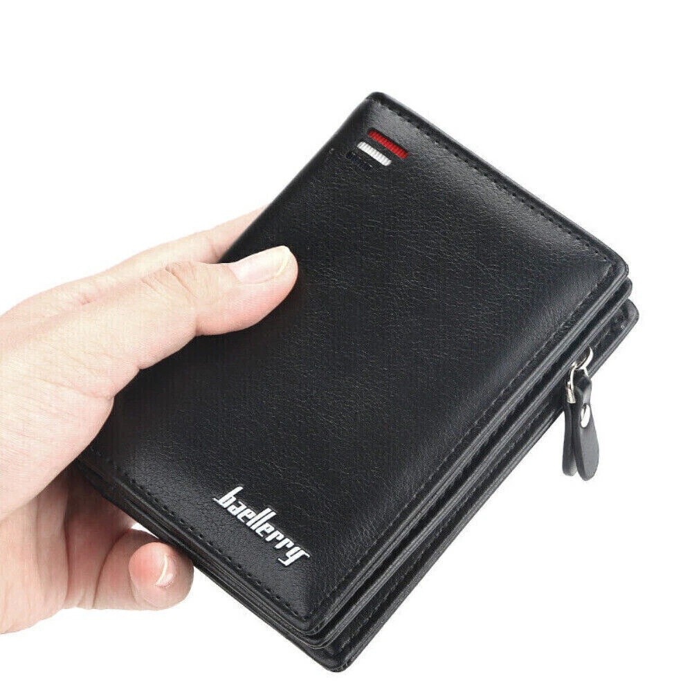 Mens RFID Waterproof Wallet Blocking Leather Credit Card ID Holder Zipper Purse