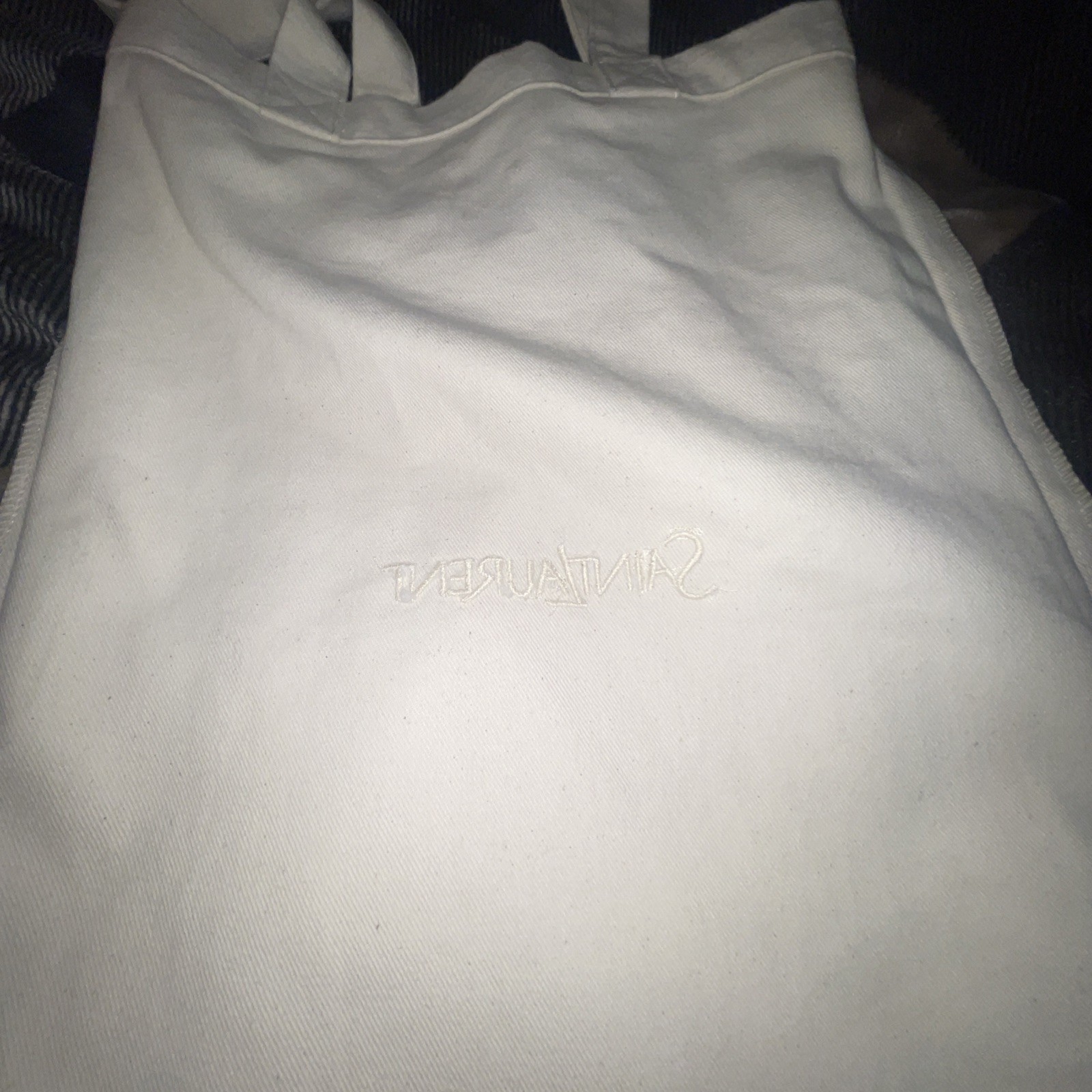 Saint Laurent ToteBag Designer Accessory Collectible 17×13 Inches Cream