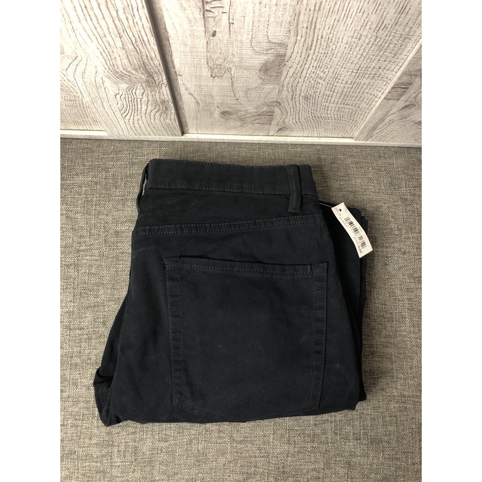 Essentials Mens Relaxed Fit 5-Pocket Straight Leg Pants Black 30W x 30L