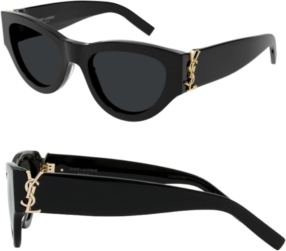 Saint Laurent SL M94 001 Cat Eye Sunglasses Black/Gold Dark Grey Lens