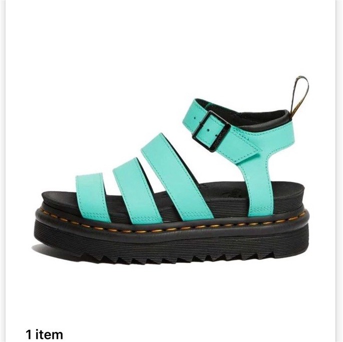 Doc Marten blaire hydro leather sandals peppermint green; us women’s sz 6/ 37 eu