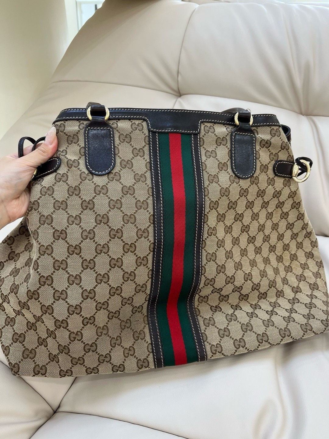 Gucci Pre-Owned Authentic Tote Monogram 38*33*14cm Canvas