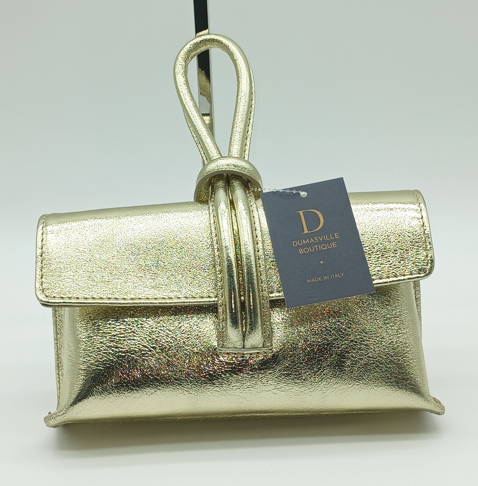Italian Genuine Pebble Leather Crossbody Handbag Metallic Gold – Made In Italy