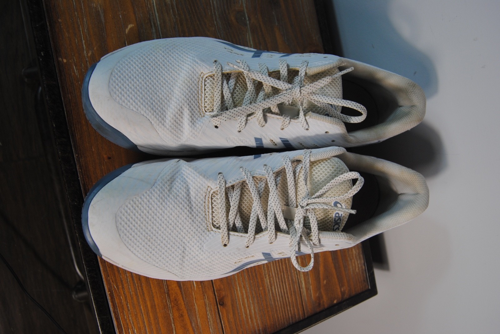 Asics Gel Game 9 White Steel Blue Men’s size 13. Tennis/pickleball Shoes