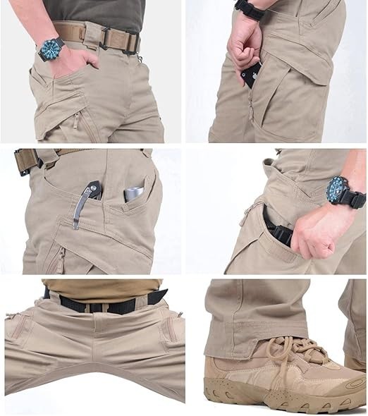 Men’s Tactical Cargo Pants Waterproof Multi Pockets Work Hiking Outdoor Stretch