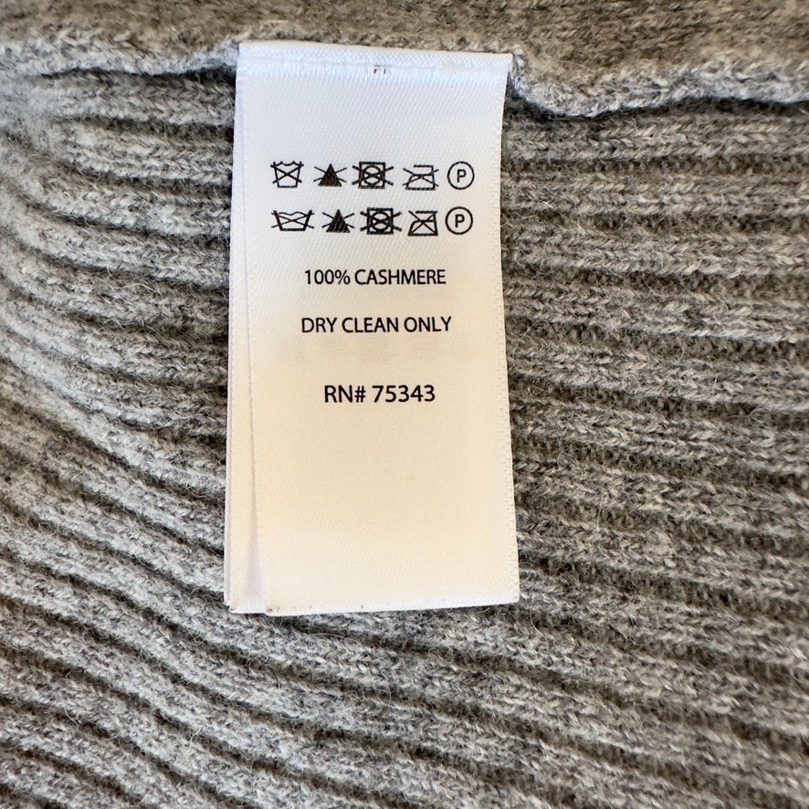 ADRIENNE VITTADINI Women’s 100% 2-Ply Cashmere Coat Open Cardigan-Grey-Sz XS