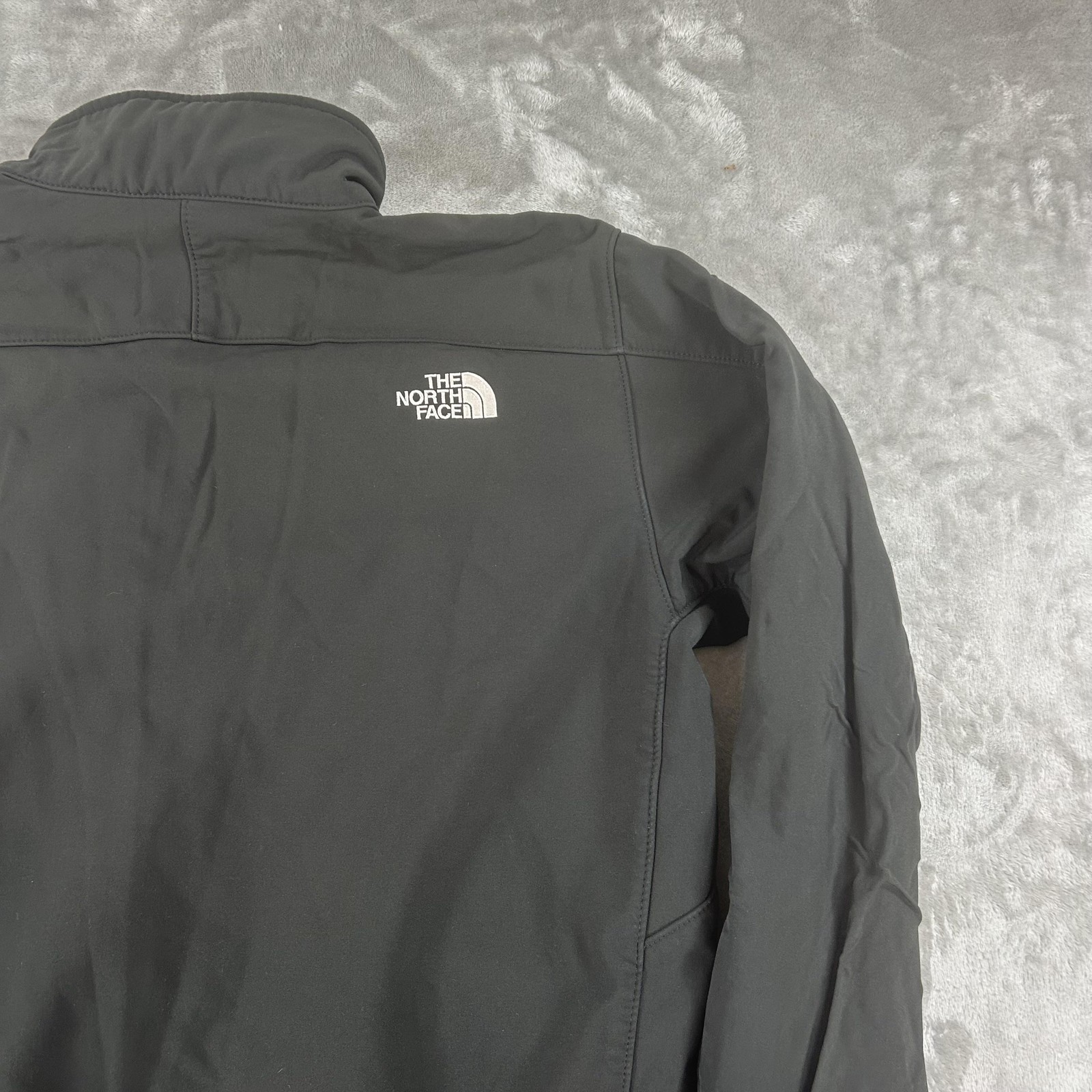 The North Face TNF Apex Jacket Mens Large Black Softshell Full Zip Fleece Lined