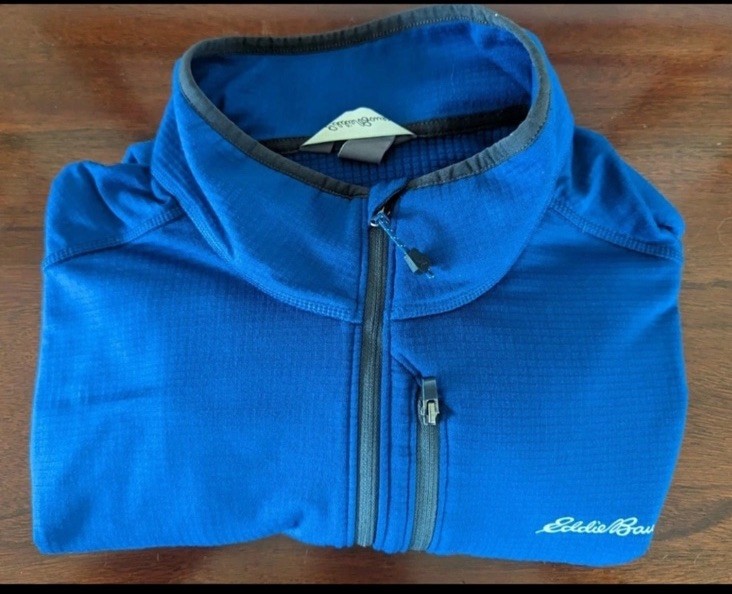 Eddie Bauer Men’s XL Blue 1/4 Zip Fleece Pullover Mock Neck w/ Pockets