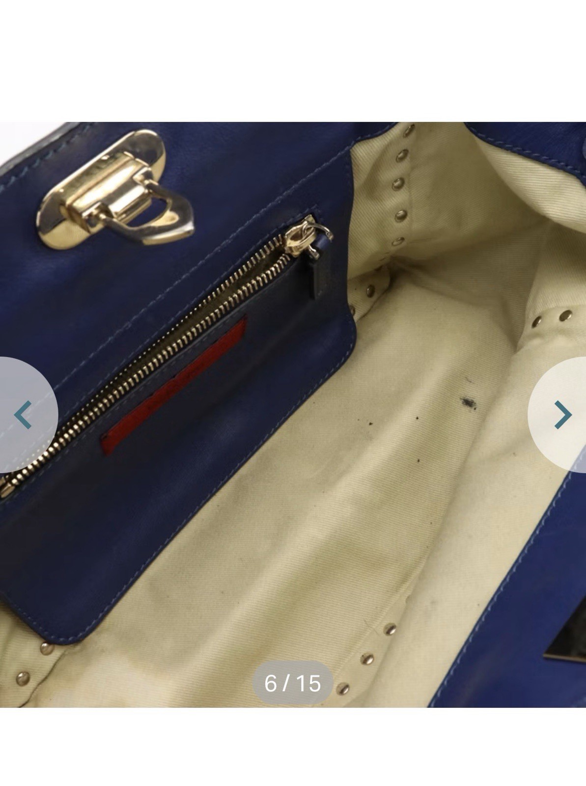 Valentino Garavani Rockstud Small Tote Blue leather spike, stud