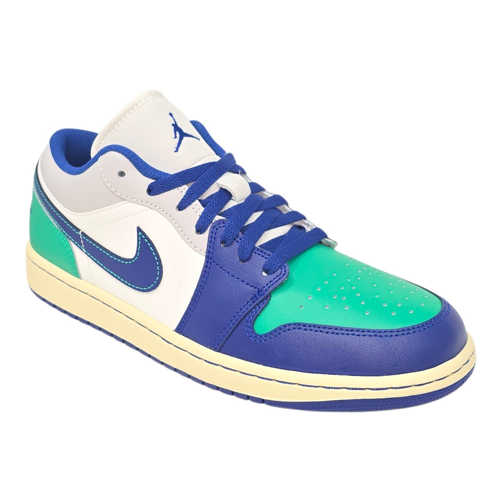 Nike AIR JORDAN 1 LOW RARE Sail Deep Royal Blue Size 9 553558 147