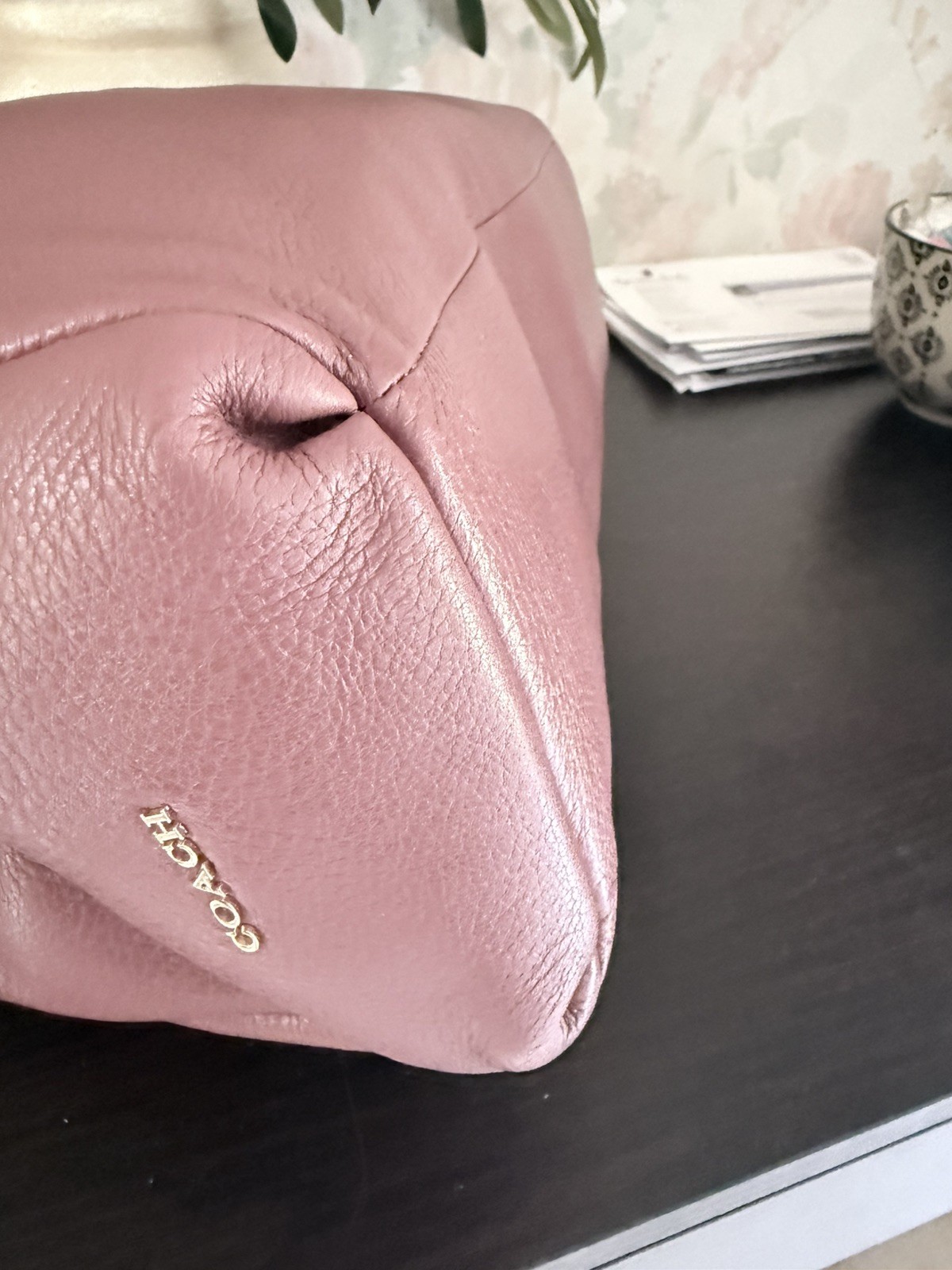 Coach Madison Phoebe Misty Mauve Pebbled Leather Shoulder Bag 26224 Gold