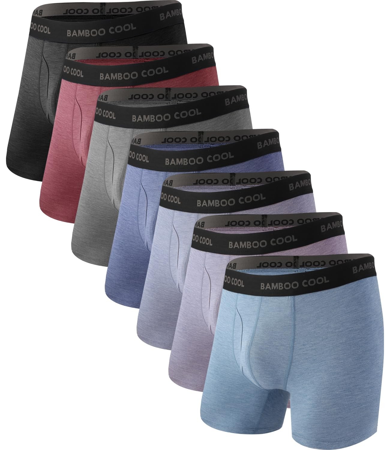 BAMBOO COOL Men’s Boxer Briefs Ultra Breathable Underwear 7Pack