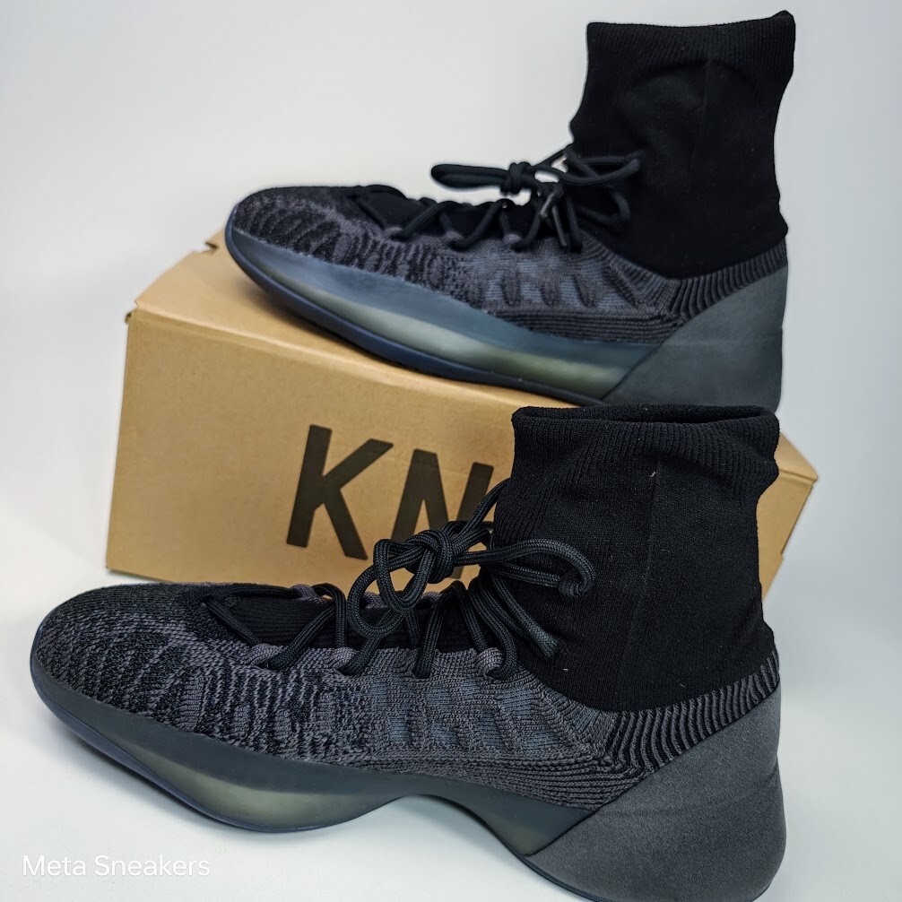 Adidas US 12 Men’s Slate Onyx Black Grey Boost Yeezy BSKTBL Knit HQ6762 New
